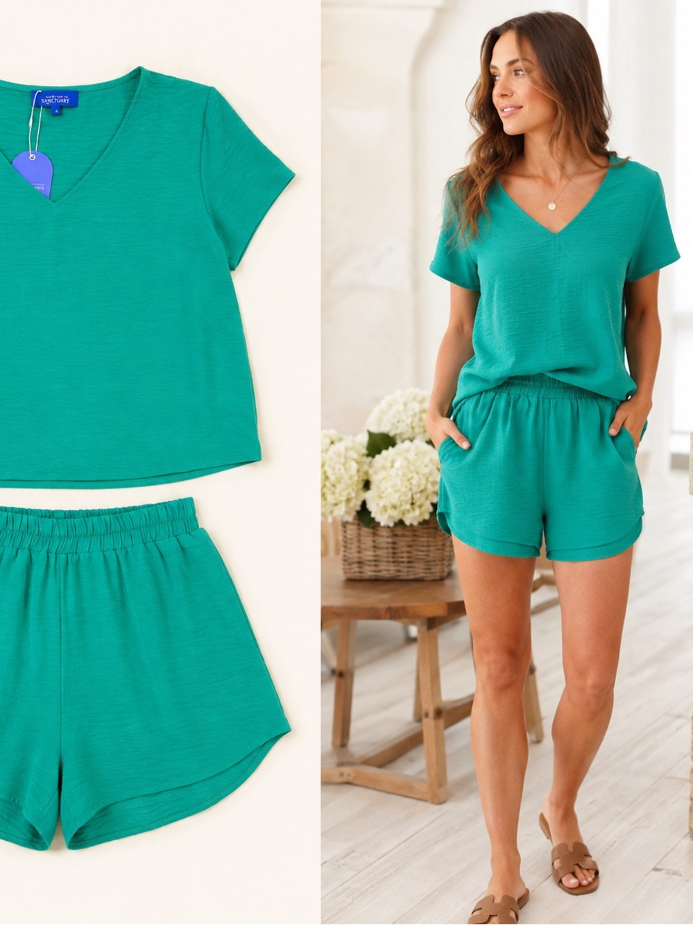 MEET ME IN SANTORINI - Green Two-Piece Lounge Set